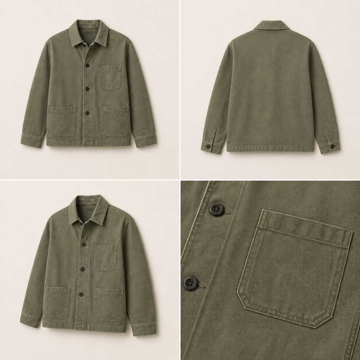 Field Chore Jacket in Olive, front view