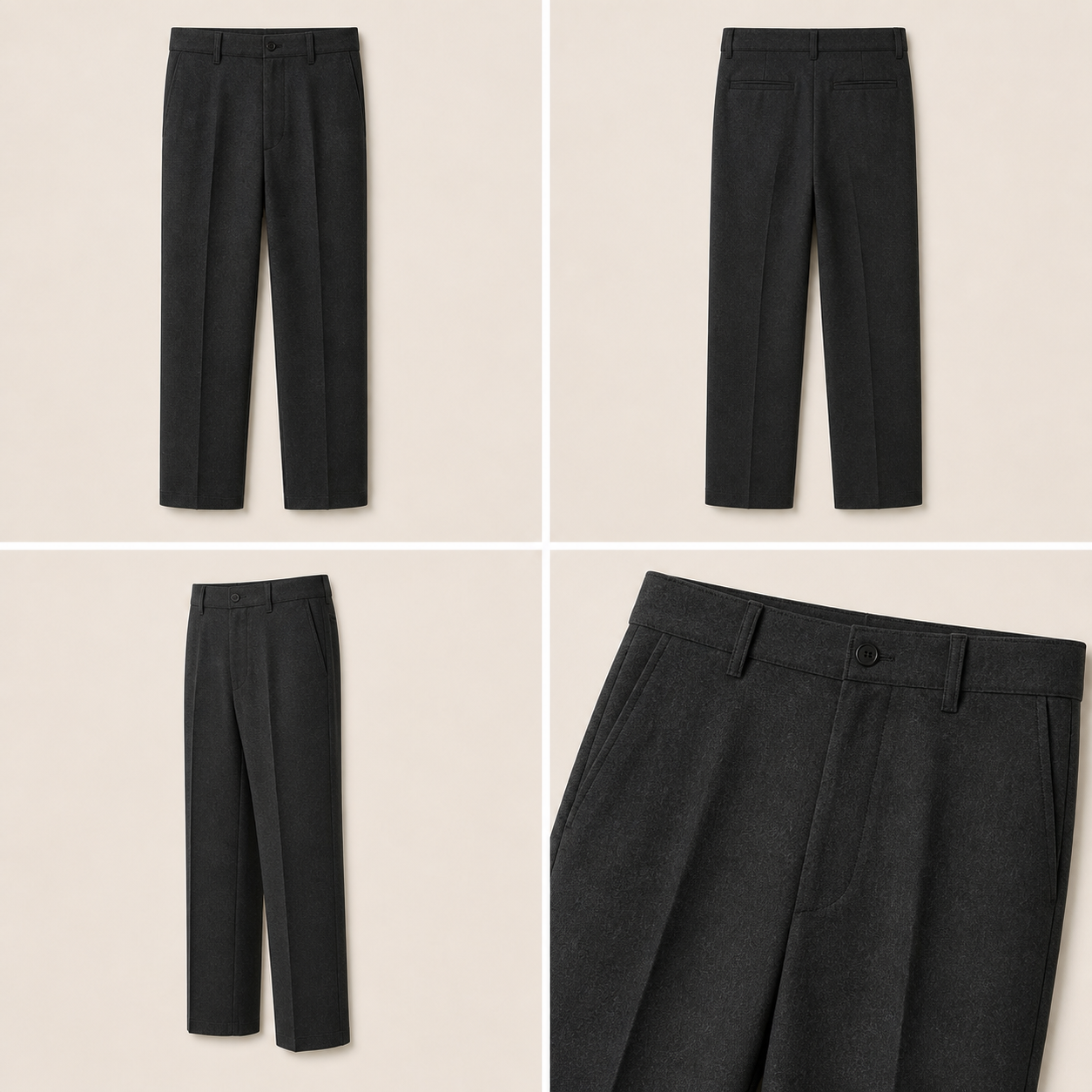 Form Relaxed Trouser in Charcoal, front view