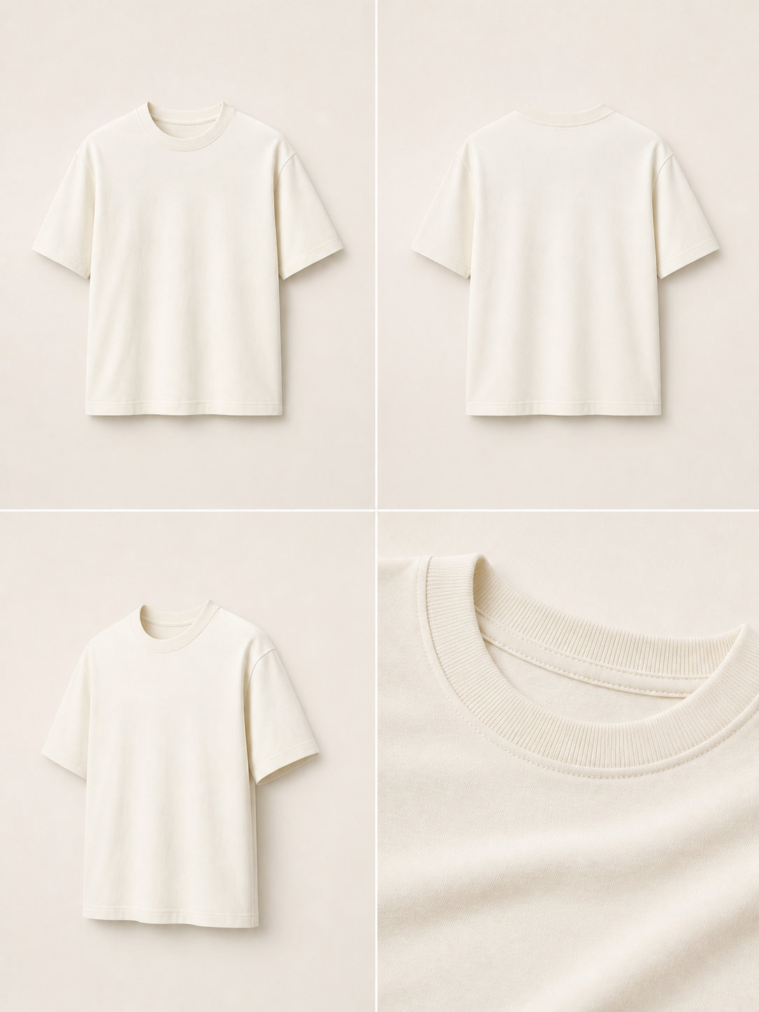 Foundation Heavyweight Tee in Ecru, front view